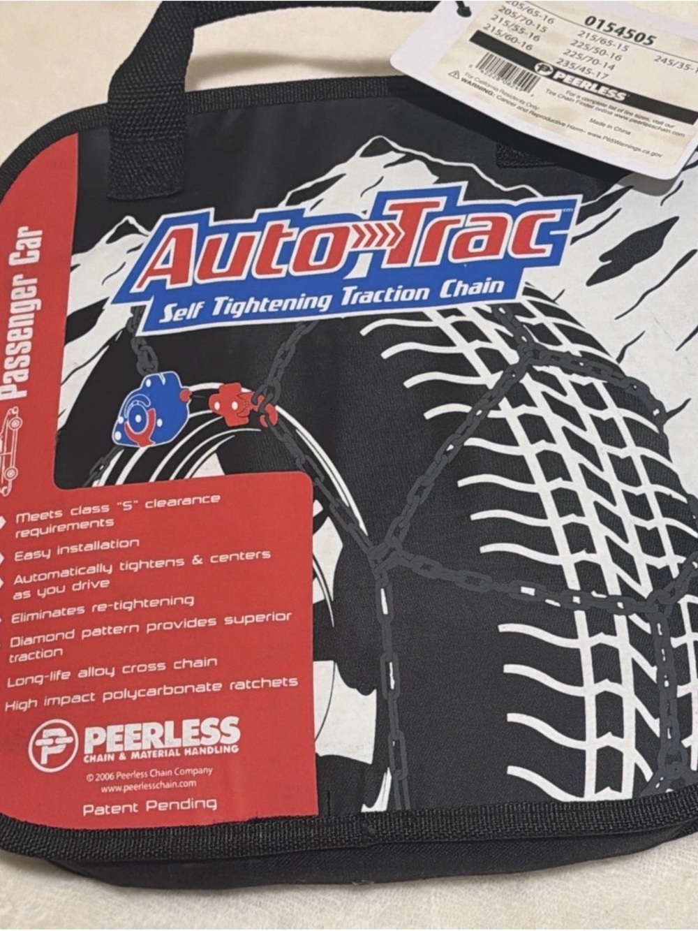 Peerless SCC 0155005 Auto-Trac Tire Traction Chain - Set of 2 For Passenger Car